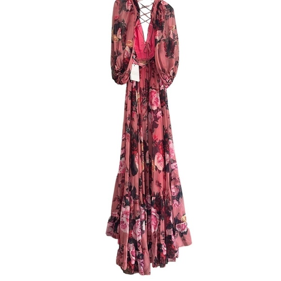 New MAC DUGGAL FLORAL CHIFFON CUTOUT DRESS SIZE 8 - Picture 9 of 16